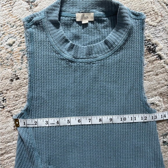 Anthropologie Elan Women's Blue Mock Neck Maxi Waffle Knit Tie Dress Size M - Picture 6 of 7